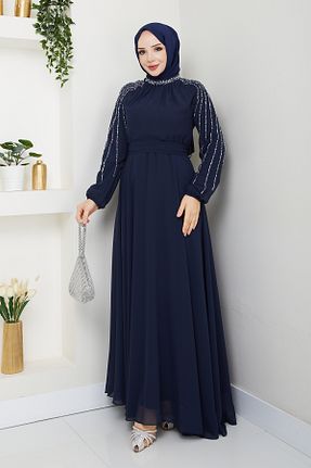 لباس حجاب سرمه ای زنانه اسلیم فیت Pamuk Butik - کد 935947622