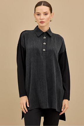 تونیک حجاب مشکی بافتنی Tığ Triko - کد 935954893