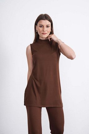 تونیک قهوه ای زنانه بافت penyebizden - کد 935955769