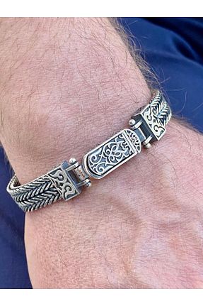 دستبند نقره طوسی مردانه 925 عیار Siset Gümüş - کد 935323626