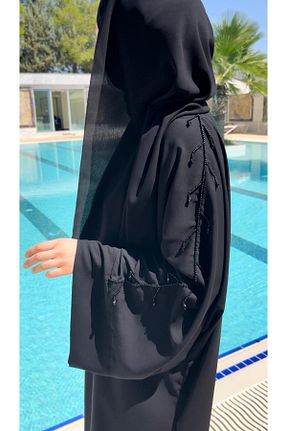 کلاه و ابایا مشکی زنانه مخلوط پلی استر NAKŞİDİL - کد 854156190