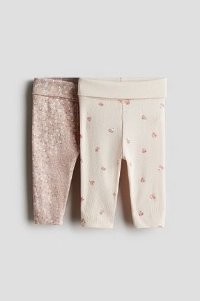 ساق شلواری صورتی بچه گانه پنبه ای H&M - کد 935858051