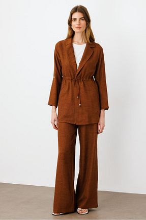 تونیک قهوه ای زنانه بافتنی Moda İlgi - کد 846626520