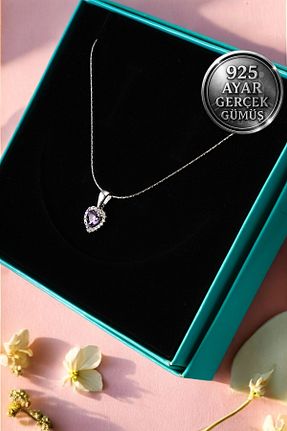 گردنبند نقره بنفش زنانه 925 عیار Mimodish - کد 926955302