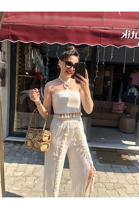 ست بالاتنه و پائین تنه طوسی زنانه بافتنی Gözde Tasarım Butik - کد 840437710
