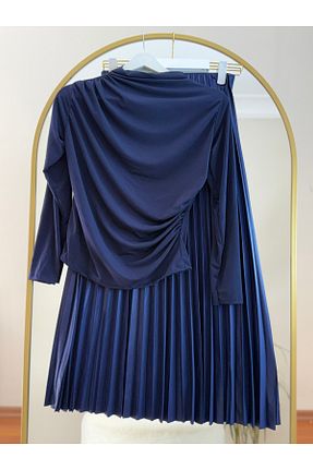 ست بالاتنه و پائین تنه سرمه ای زنانه بافتنی Bahar Altundemir - کد 935928725
