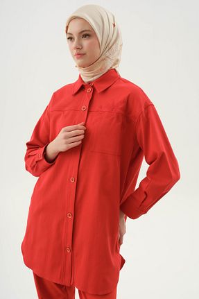 پیراهن حجاب قرمز زنانه رگولار Tuğba - کد 935942986