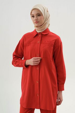 پیراهن حجاب قرمز زنانه رگولار Tuğba - کد 935942986