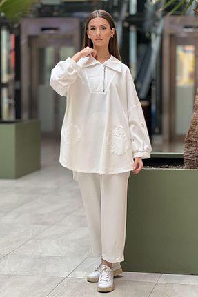 ست بالاتنه و پائین تنه نباتی زنانه بافتنی Ghisa - کد 881653516
