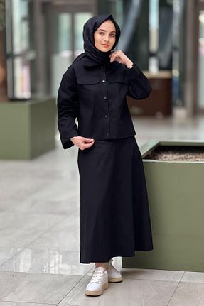 ست بالاتنه و پائین تنه مشکی زنانه بافتنی Nuss - کد 871139720