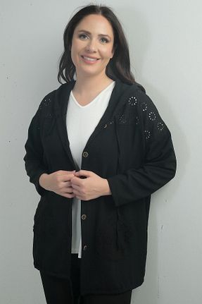 رویه سایز بزرگ مشکی زنانه ویسکون By Saygı - کد 935998425