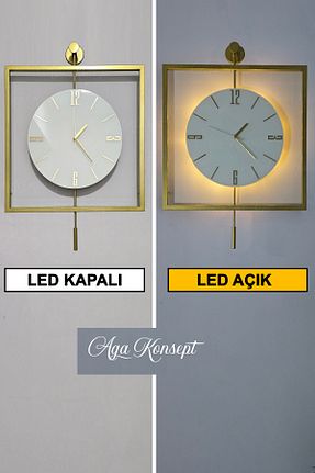 ساعت دیواری زرد 45 x 65 AGA KONSEPT - کد 925068527