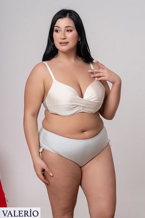ست بیکینی سایز بزرگ سفید ساده valerio - کد 906303782