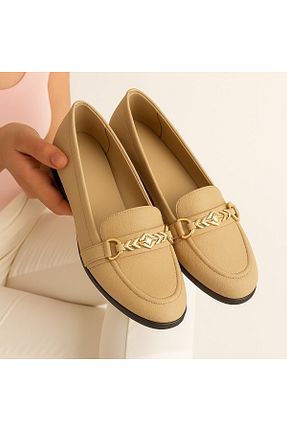 کفش کژوال بژ زنانه چرم مصنوعی HKM shoes - کد 901584572