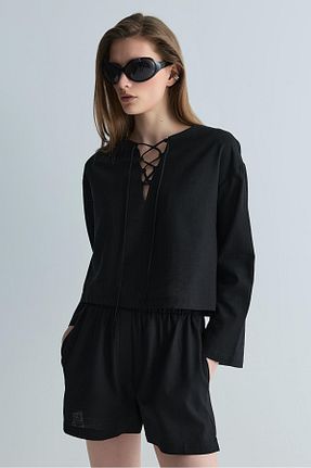بلوز مشکی زنانه ساده Suud Collection - کد 936091168