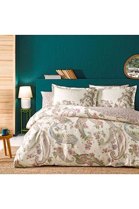 روتختی دونفره بژ پنبه - ساتن Linens - کد 760661493