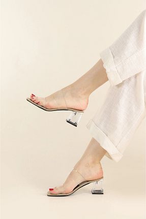 دمپائی بژ زنانه چرم مصنوعی SİDELYA STİL - کد 936087912