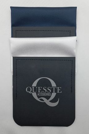 دستمال جیبی سرمه ای مردانه میکروفیبر Quesste Accessory - کد 936151856