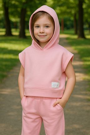 ست بالاتنه و پائین تنه صورتی بچه گانه پنبه ای Hilal Akıncı Kids - کد 934775523