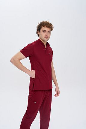 ست بالاتنه و پائین تنه زرشکی مردانه ویسکون DENİZ MEDİKAL GİYİM - کد 936240030