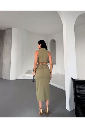 ست بالاتنه و پائین تنه خاکی زنانه بافتنی 369 etnik butik - کد 936163093