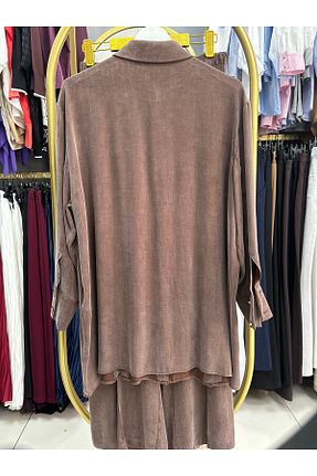 ست بالاتنه و پائین تنه حجاب قهوه ای رگولار Ghisa - کد 936191742