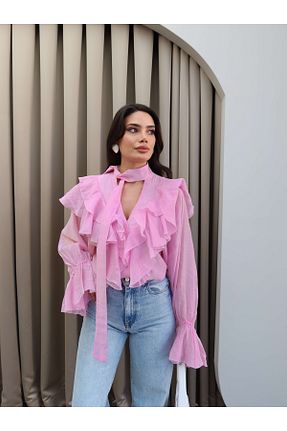 پیراهن صورتی زنانه رگولار ESRAHELVACI - کد 936192110