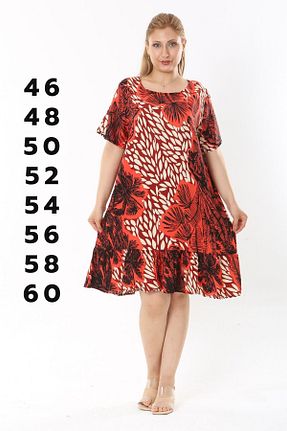 لباس سایز بزرگ نارنجی زنانه ویسکون Eceyaman moda - کد 932799317
