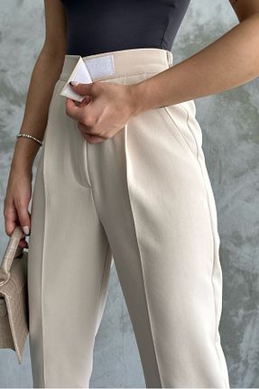 شلوار بژ زنانه پنبه پلی استر macharel jeans - کد 825450629