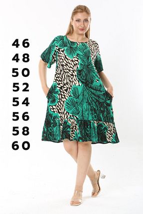 لباس سایز بزرگ سبز زنانه ویسکون Eceyaman moda - کد 932799618