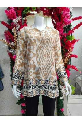 تونیک حجاب قهوه ای زنانه ویسکون zeymiray - کد 936699028