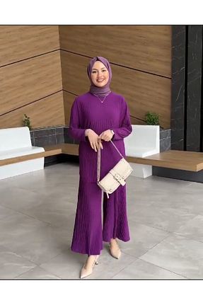 ست بالاتنه و پائین تنه حجاب زرشکی زنانه گشاد modamira - کد 825685689
