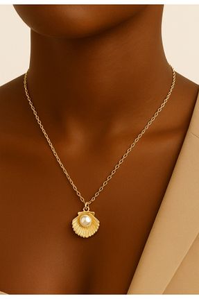 گردنبند جواهر متالیک زنانه برنجی monalisatoka - کد 935998335