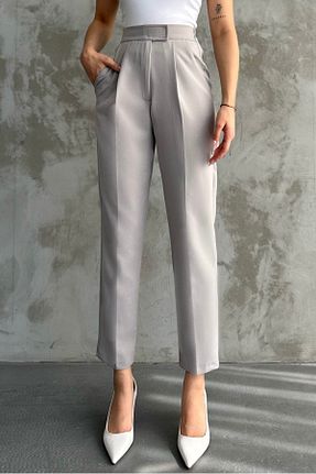 شلوار طوسی زنانه پنبه پلی استر macharel jeans - کد 825450621