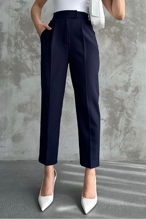 شلوار سرمه ای زنانه پنبه پلی استر macharel jeans - کد 825450625