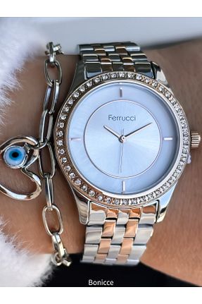ساعت مچی زرد زنانه 36-40 میلی متر Ferrucci - کد 315567926