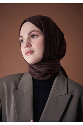 شال قهوه ای زنانه پنبه پلی استر Modakaşmir - کد 788939672