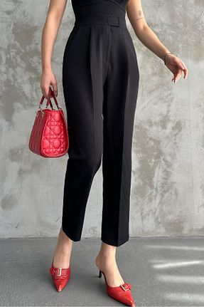 شلوار مشکی زنانه پنبه پلی استر macharel jeans - کد 825450618