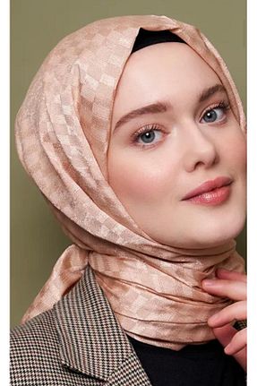 شال بژ زنانه پنبه پلی استر Modakaşmir - کد 806459014