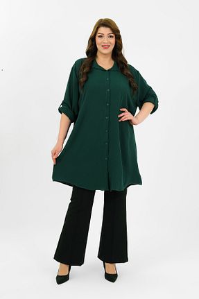 تونیک سایز بزرگ سبز زنانه بافتنی By Alba Collection - کد 936200845
