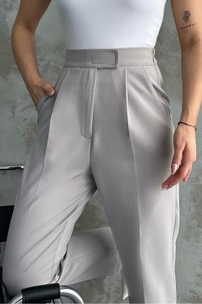 شلوار طوسی زنانه پنبه پلی استر macharel jeans - کد 825450621