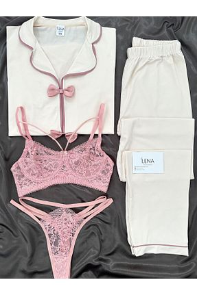 ست لباس راحتی نباتی زنانه ساده Lena Homewears - کد 936245505