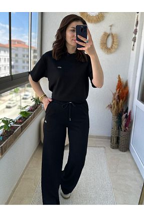 ست بالاتنه و پائین تنه مشکی زنانه Bluzlu Etekli TUNAM BUTİK - کد 936206992