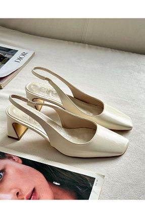 کفش پاشنه بلند کلاسیک طلائی زنانه چرم مصنوعی Zuum - کد 936213006