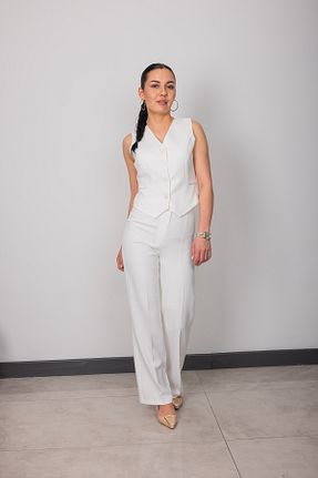 ست بالاتنه و پائین تنه سفید زنانه بافتنی Stil Sepeti - کد 936246647