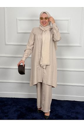 ست بالاتنه و پائین تنه حجاب نباتی زنانه گشاد RACE FASHİON - کد 936225664