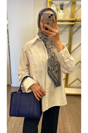 پیراهن حجاب سفید زنانه اورسایز MODA - کد 936228372