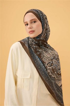 شال قهوه ای زنانه İpekhan - کد 936225341