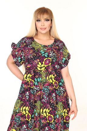 لباس سایز بزرگ بنفش زنانه بافتنی mervemoda - کد 936704607