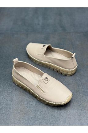 کفش کژوال بژ زنانه چرم خالص DİVA - کد 936262678